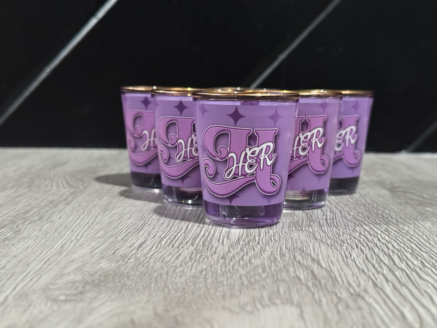 Purple Diamond Shot Glasses