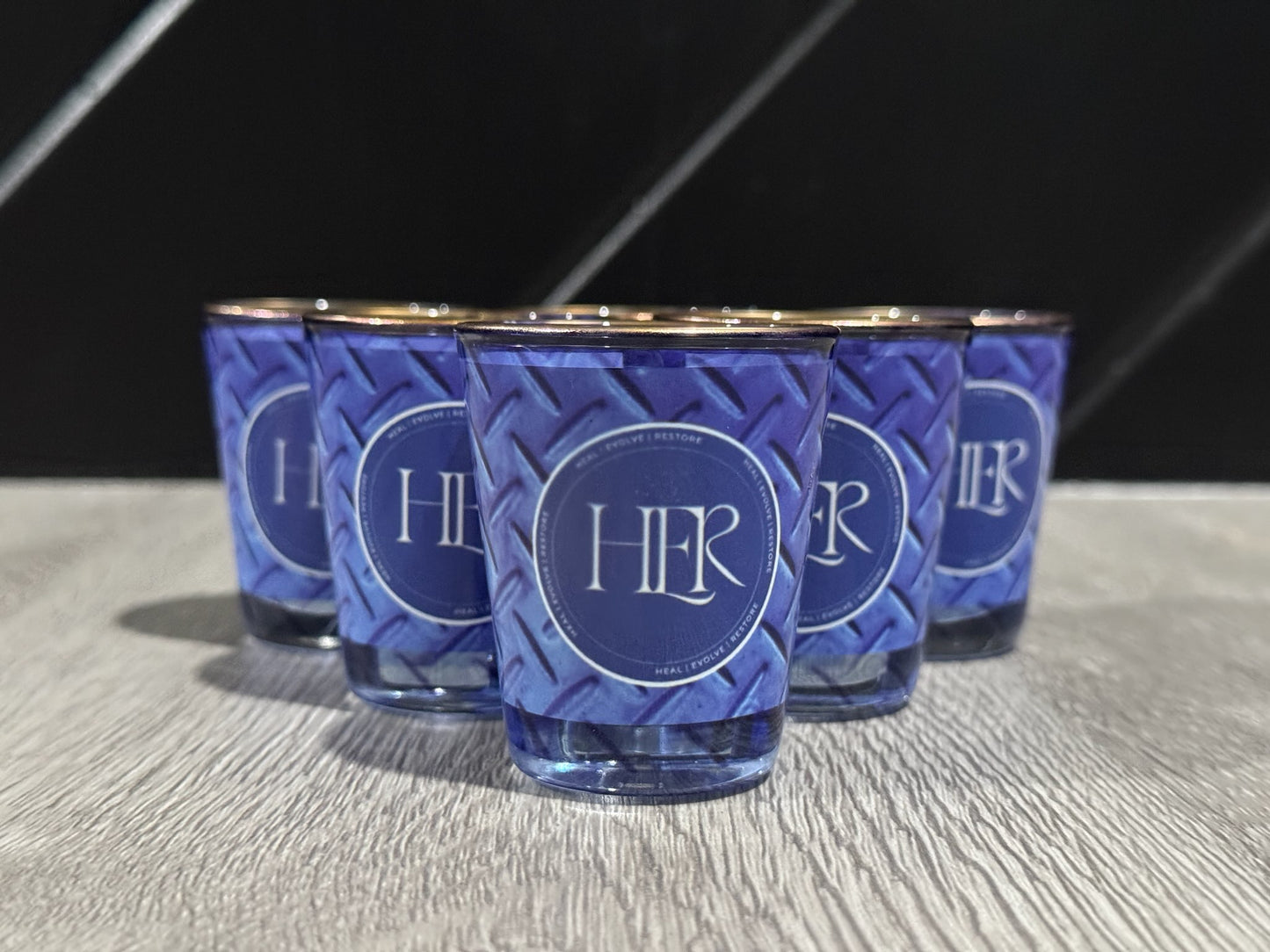 Steel Blue Shot Glasses