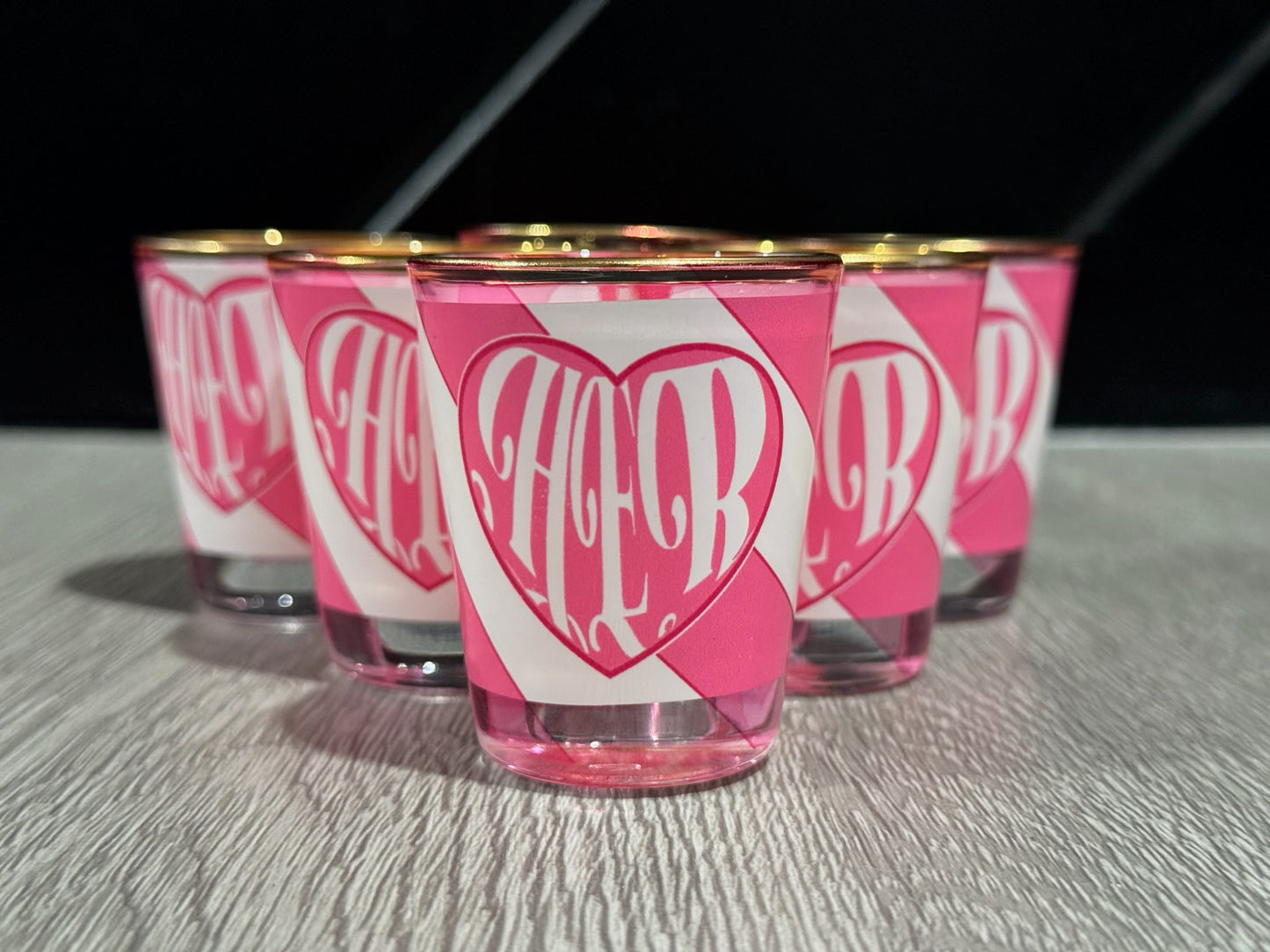 Pink Heart Shot Glasses