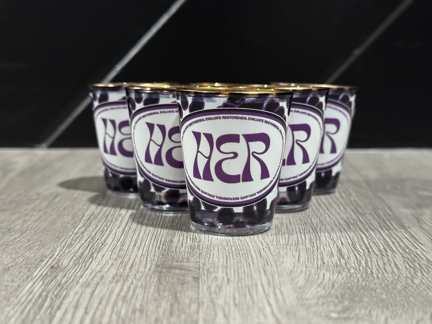 Purple Cheetah Shot Glasses