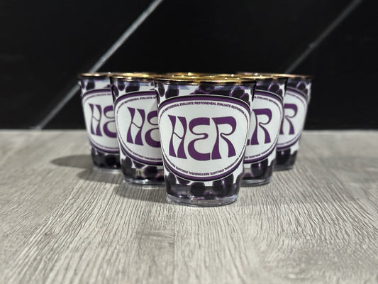 Purple Cheetah Shot Glasses